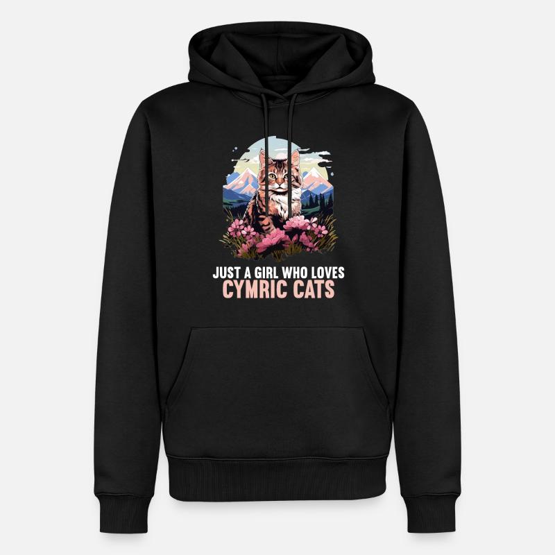 Cymric Kitten Cymric Cat - Sweat à capuche Premium bio Homme - noir