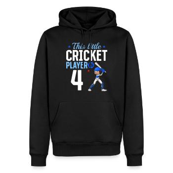 4th Birthday Cricket Player Baby Cricket Player - Männer Premium Bio Hoodie - Schwarz - Vorne - Nico (187cm)