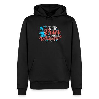 Asthme Asthmatiques Pourquoi courir quand on peut avoir une respiration sifflante ? - Sweat à capuche Premium bio Homme - noir - Devant - Nico (187cm)