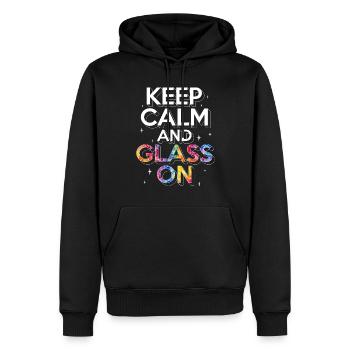Vitrail peintre garder calme et verre sur - Sweat à capuche Premium bio Homme - noir - Devant - Nico (187cm)