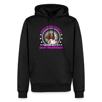 Ne sous-estimez pas le petit Münsterlander - Sweat à capuche Premium bio Homme - noir - Devant - Nico (187cm)