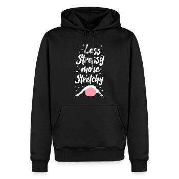 Pilates Instructeur Professeur Jeu de mots - Sweat à capuche Premium bio Homme - noir - Devant - Nico (187cm)