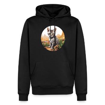 Mau égyptien Chaton Chat égyptien Mau - Sweat à capuche Premium bio Homme - noir - Devant - Nico (187cm)