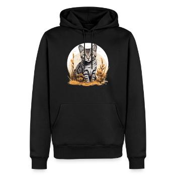 Mau égyptien Chaton Chat égyptien Mau - Sweat à capuche Premium bio Homme - noir - Devant - Nico (187cm)