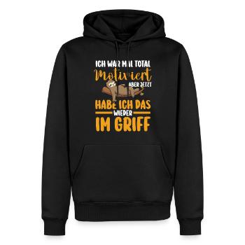 Ich War Mal Total Motiviert Faultier - Männer Premium Bio Hoodie - Schwarz - Vorne - Nico (187cm)