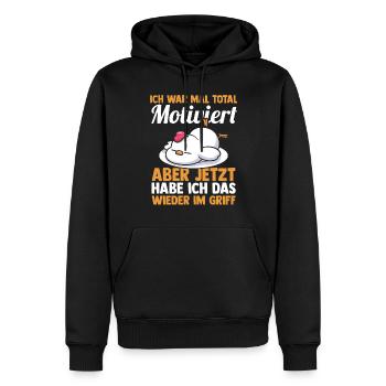 Ich War Mal Total Motiviert Hühner - Männer Premium Bio Hoodie - Schwarz - Vorne - Nico (187cm)
