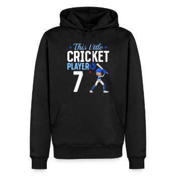 7th Birthday Cricket Player Baby Cricket Player - Männer Premium Bio Hoodie - Schwarz - Vorne - Nico (187cm)