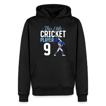 9th Birthday Cricket Player Baby Cricket Player - Männer Premium Bio Hoodie - Schwarz - Vorne - Nico (187cm)