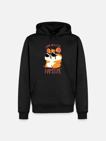 Hamsome Hamster - Männer Premium Bio Hoodie - Schwarz