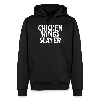 Chicken Wings Gifts - Men’s Premium Organic Hoodie - black - Front - Nico (187cm)