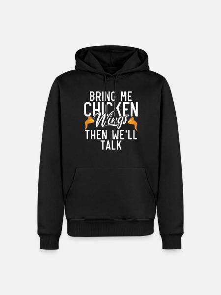 Cadeaux d’ailes de poulet - Sweat à capuche Premium bio Homme - noir