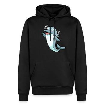 Delfin Emoticon - Männer Premium Bio Hoodie - Schwarz - Vorne - Nico (187cm)