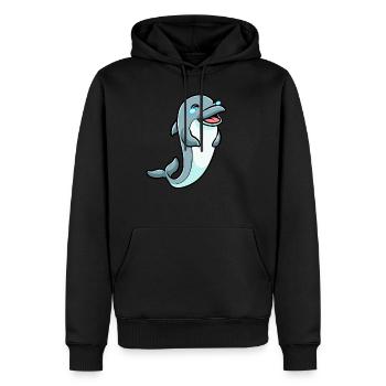 Delfin Emoticon - Männer Premium Bio Hoodie - Schwarz - Vorne - Nico (187cm)