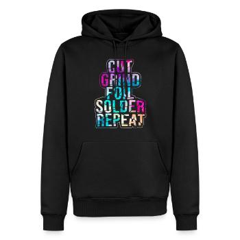 Peintre sur verre Artiste Peintre sur verre mosaïque - Sweat à capuche Premium bio Homme - noir - Devant - Nico (187cm)