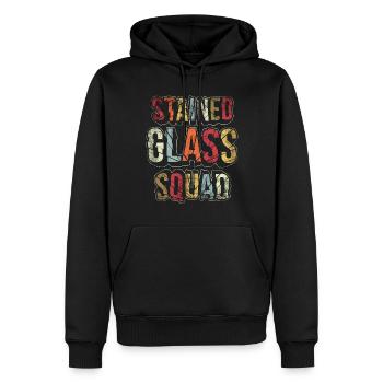 Vitrail artiste vitrail Squad - Sweat à capuche Premium bio Homme - noir - Devant - Nico (187cm)
