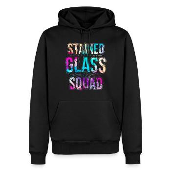 Vitrail artiste vitrail Squad - Sweat à capuche Premium bio Homme - noir - Devant - Nico (187cm)