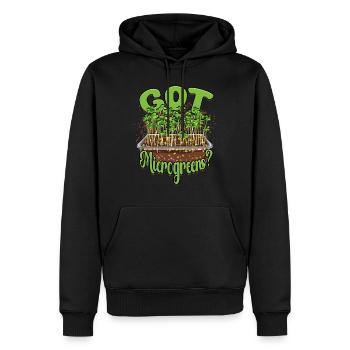 Microgreen Microgreens Vous avez des microgreens ? - Sweat à capuche Premium bio Homme - noir - Devant - Nico (187cm)