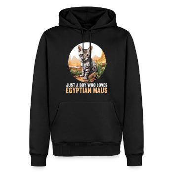 Mau égyptien Chaton Chat égyptien Mau - Sweat à capuche Premium bio Homme - noir - Devant - Nico (187cm)