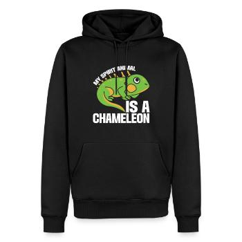 Caméléon Reptile Gardien de Zoo lézard Safari - Sweat à capuche Premium bio Homme - noir - Devant - Nico (187cm)