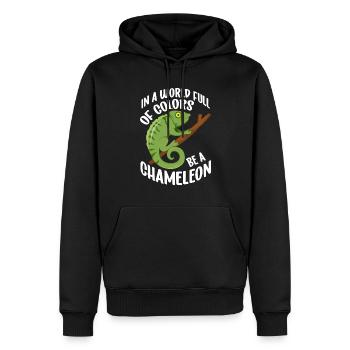 Caméléon Reptile Gardien de Zoo lézard Safari - Sweat à capuche Premium bio Homme - noir - Devant - Nico (187cm)
