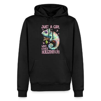 Chameleon Reptile Zoo Keeper Lizard Safari - Men’s Premium Organic Hoodie - black - Front - Nico (187cm)