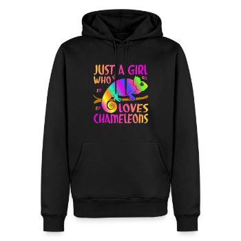 Chameleon Reptile Zoo Keeper Lizard Safari - Men’s Premium Organic Hoodie - black - Front - Nico (187cm)