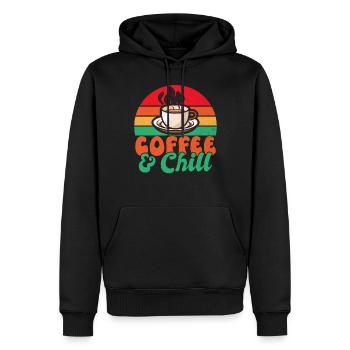 Cadeaux de café - Sweat à capuche Premium bio Homme - noir - Devant - Nico (187cm)