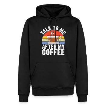 Coffee Gifts - Männer Premium Bio Hoodie - Schwarz - Vorne - Nico (187cm)
