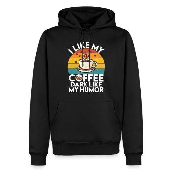 Cadeaux de café - Sweat à capuche Premium bio Homme - noir - Devant - Nico (187cm)