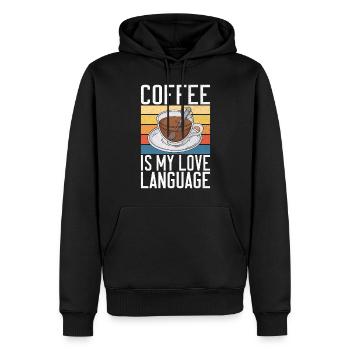 Cadeaux de café - Sweat à capuche Premium bio Homme - noir - Devant - Nico (187cm)