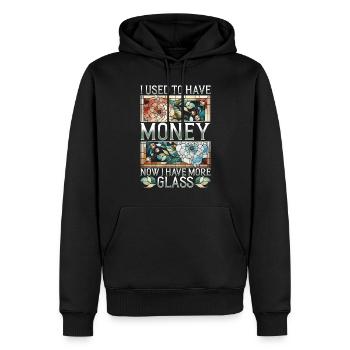 Vitrail artiste verrier peintre mosaïque artiste - Sweat à capuche Premium bio Homme - noir - Devant - Nico (187cm)