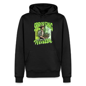 Les micro-pousses poussent sur mon chemin vers la santé - Sweat à capuche Premium bio Homme - noir - Devant - Nico (187cm)