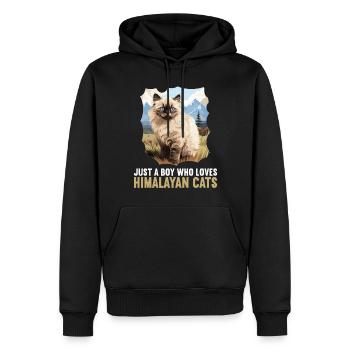 Chat de l’Himalaya Colourpoint Katze - Sweat à capuche Premium bio Homme - noir - Devant - Nico (187cm)