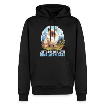 Chat de l’Himalaya Colourpoint Katze - Sweat à capuche Premium bio Homme - noir - Devant - Nico (187cm)