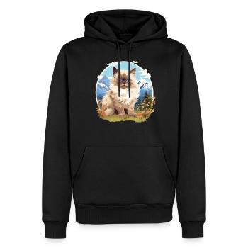 Chat de l’Himalaya Colourpoint Katze - Sweat à capuche Premium bio Homme - noir - Devant - Nico (187cm)