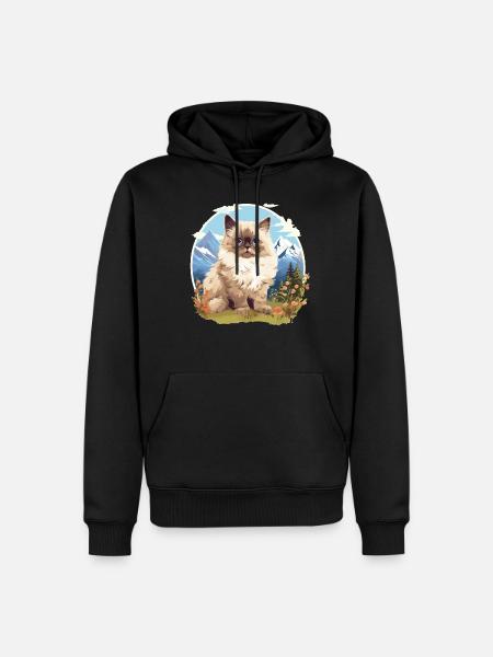 Himalayan Cat Colourpoint Katze - Men’s Premium Organic Hoodie - black