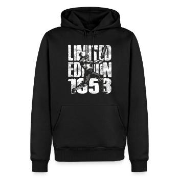 Édition limitée 1953 Édition limitée Cricket - Sweat à capuche Premium bio Homme - noir - Devant - Nico (187cm)