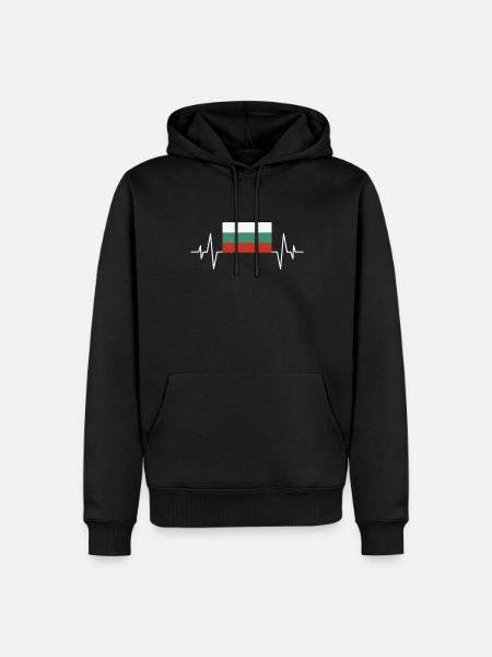 Bulgaria Heartbeat - Men’s Premium Organic Hoodie - black
