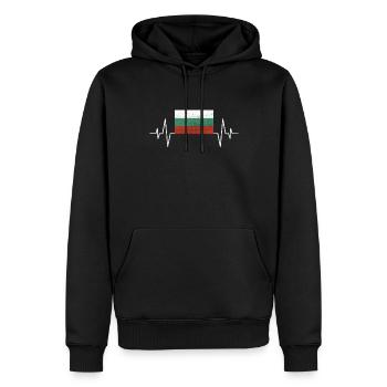 Bulgarien Herzschlag - Männer Premium Bio Hoodie - Schwarz - Vorne - Nico (187cm)