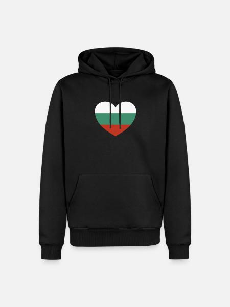 Bulgaria Heart - Men’s Premium Organic Hoodie - black