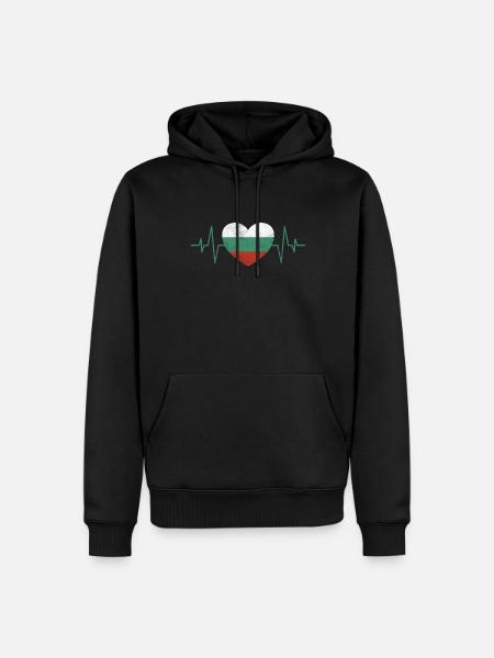 Bulgarien Herzschlag - Männer Premium Bio Hoodie - Schwarz