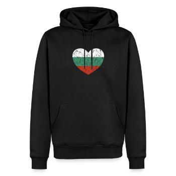 Bulgaria Heart - Men’s Premium Organic Hoodie - black - Front - Nico (187cm)