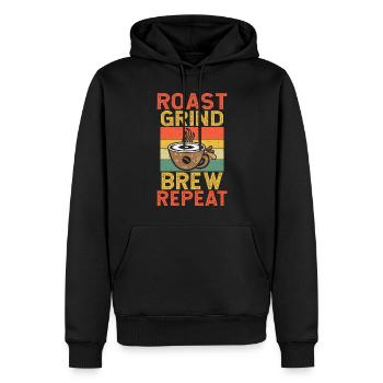 Coffee Gifts - Männer Premium Bio Hoodie - Schwarz - Vorne - Nico (187cm)