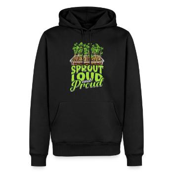 Micro-pousses Micro-pousses - Sweat à capuche Premium bio Homme - noir - Devant - Nico (187cm)