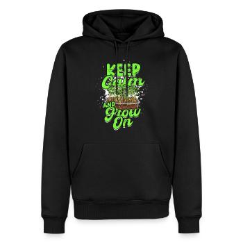Microgreen Microgreens Keep Calm and Grow On - Men’s Premium Organic Hoodie - black - Front - Nico (187cm)