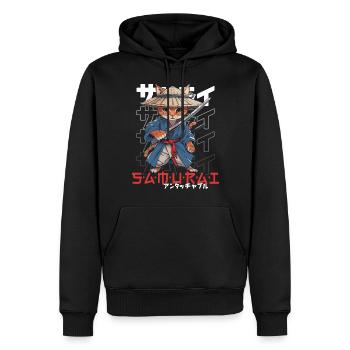 Samurai Cat Kawaii Japanese Ninja Cat - Men’s Premium Organic Hoodie - black - Front - Nico (187cm)