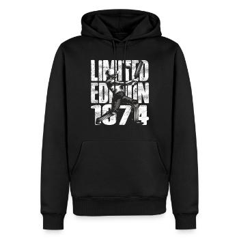 Édition limitée 1974 Édition limitée Cricket - Sweat à capuche Premium bio Homme - noir - Devant - Nico (187cm)