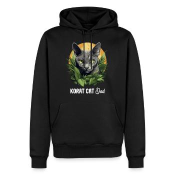 Korat Chaton Korat Chat - Sweat à capuche Premium bio Homme - noir - Devant - Nico (187cm)