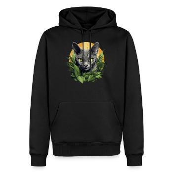 Korat Chaton Korat Chat - Sweat à capuche Premium bio Homme - noir - Devant - Nico (187cm)