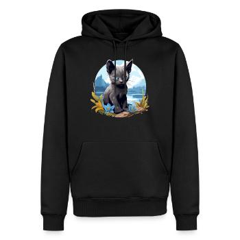 Korat Chaton Korat Chat - Sweat à capuche Premium bio Homme - noir - Devant - Nico (187cm)
